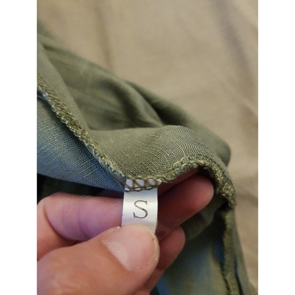 Womens Green Trapeze Dress High Mock Neckline Sleeveless Pleated Mini Sz  Small - Picture 10 of 12